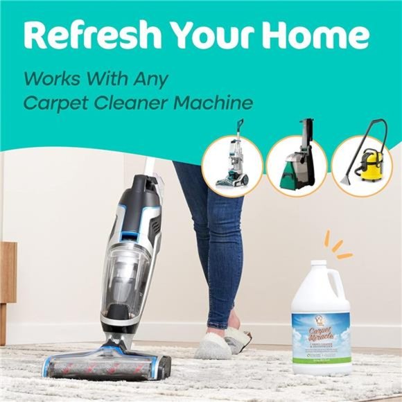 Carpet Cleaner Shampoo Solution for Machine Use, Deep Stain Remover and Odor - Picture 6 of 7